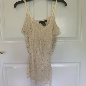 Etcetera gold & cream silk tank top